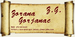 Zorana Gorjanac vizit kartica
